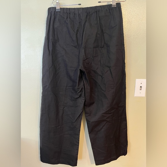 Hot Cotton Womens Linen Cotton Pull On Comfy  Black Pants Size M - Picture 2 of 11